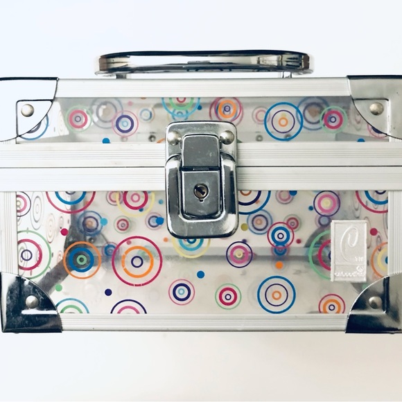 Caboodles Other Clear Caboodle Makeup Train Case Mutli Color Circle